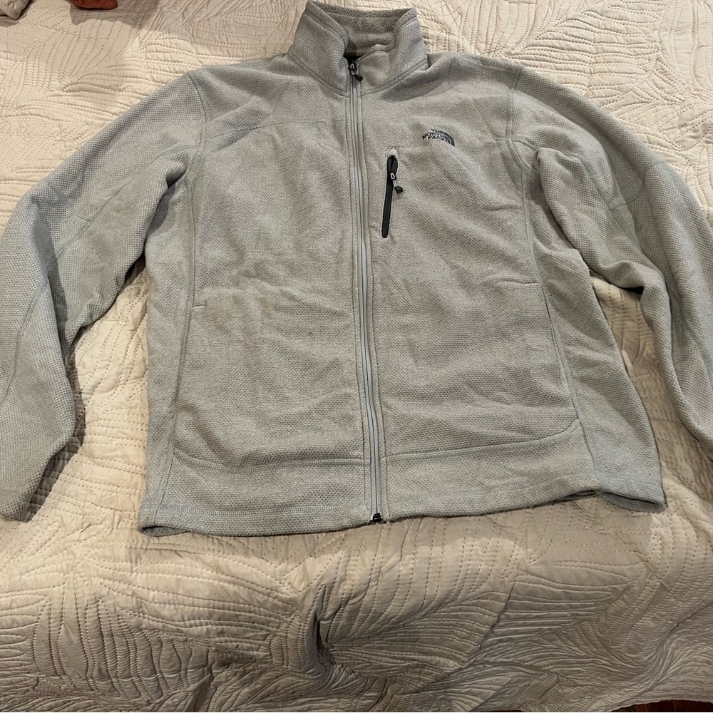 The North Face Gray Textured Fleece Jacket
